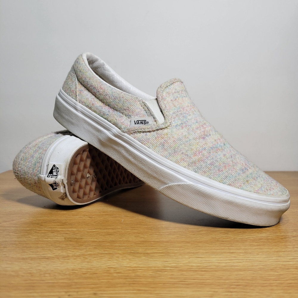 Vans Off The Wall Multicolored Casual Slip On Loafers Shoes Women's 8.5
